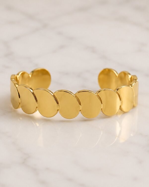 Gold Panther Head & White Bracelet